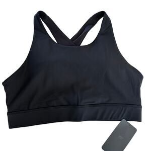 Fabletics No Bounce High Impact Sports Bra Women XL Black High Neck Athleisure